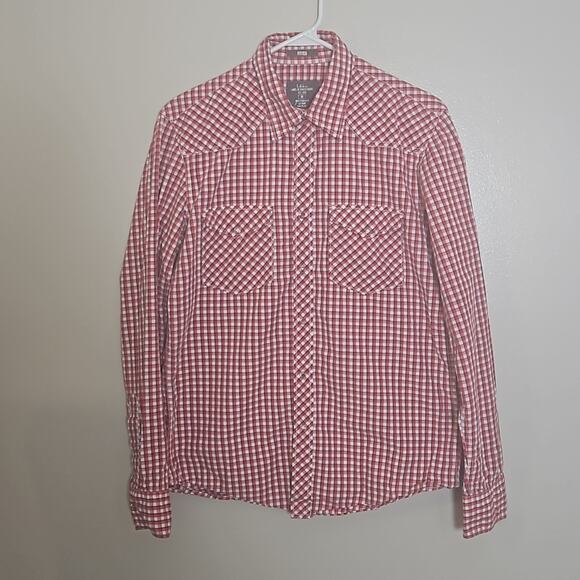 H&M L.O.G.G Fitted Collar Button Down Plaid Shirt Sz Medium - Picture 2 of 11